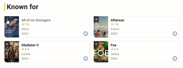 Adding to watch list via known for