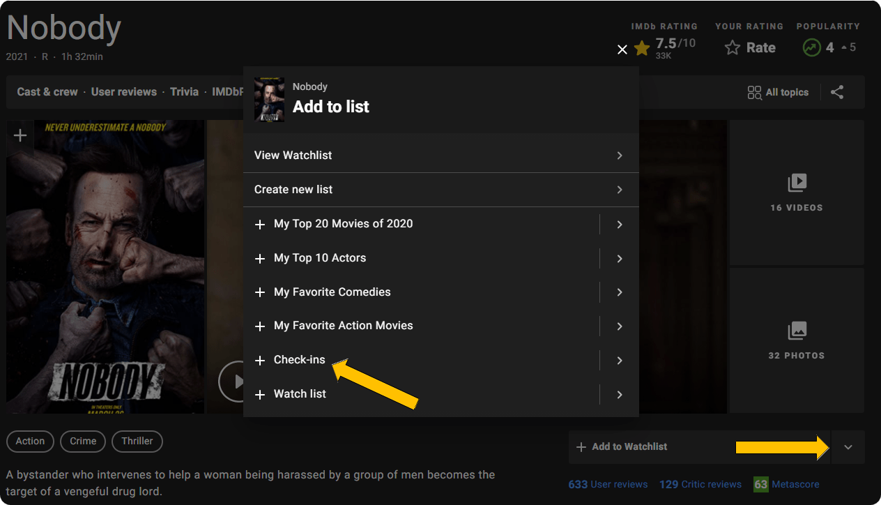 Check-in example